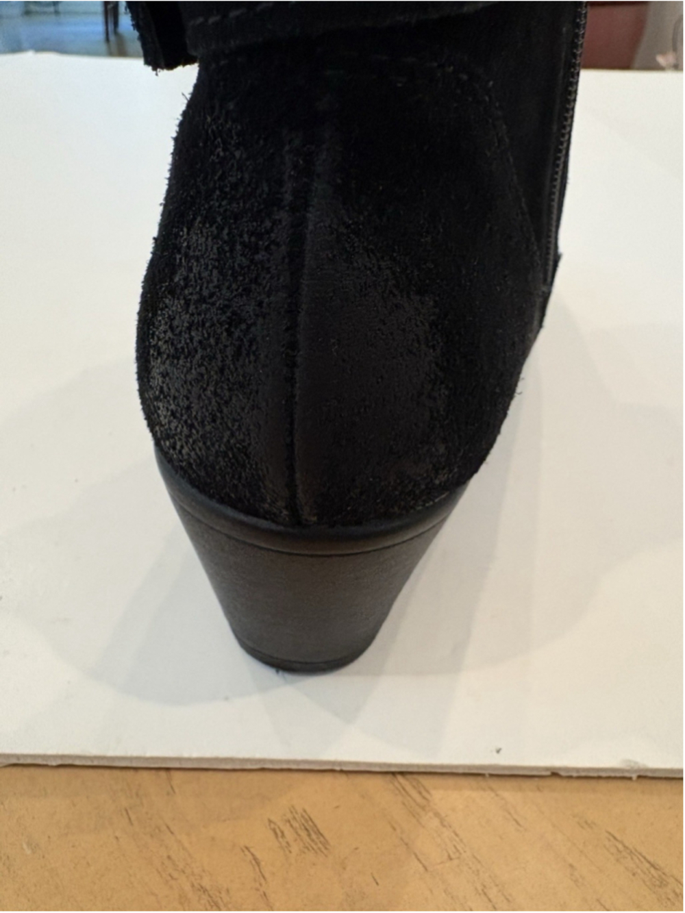 Size 10 Woman’s Ankle Boot-suede- W/buckle & Zipper-black-Earth Origins Brand - Picture 6 of 6
